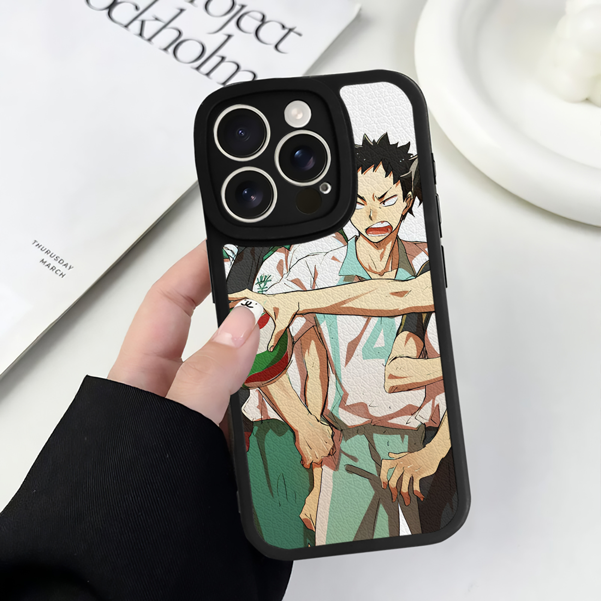 （画像用） ハイキュー!! Haikyu!! 【iPhone 16シリーズ対応】シリコンスマホケース（レザー調） 材質：シリコン